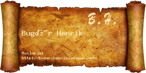 Bugár Henrik névjegykártya